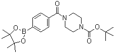 structure of CAS# 864754-13-2, 4-[4-(4,4,5,5-Tetramethyl-1,3,2-dioxaborolan-2-yl)benzoyl]-1-piperazinecarboxylic acid 1,1-dimethylethyl ester