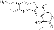 structure of CAS# 86639-63-6, 10-Aminocamptothecin;(4S)-9-Amino-4-ethyl-4-hydroxy-1H-pyrano(3',4':6,7)indolizino(1,2-b)quinoline-3,14(4H,12H)-dione; 9-Amino-20-camptothecin
