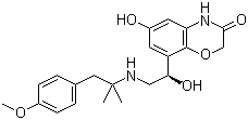 6-Hydroxy-8-[(1R)-1-hydroxy-2-[[2-(4-methoxyphenyl)-1,1-dimethylethyl]amino]ethyl]-2H-1,4-benzoxazin-3(4H)-one molecular structure (CAS 868049-49-4)
