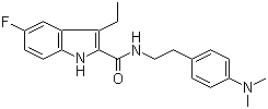 结构式 CAS# 868273-09-0, Org 27759; N-[2-[4-(二甲基氨基)苯基]乙基]-3-乙基-5-氟-1H-吲哚-2-甲酰胺