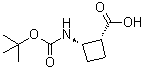 结构式 CAS# 868364-63-0, (1R,2S)-2-[[叔丁氧羰基]氨基]环丁烷羧酸