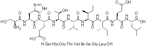 L-Seryl-L-histidyl-L-alpha-glutamyl-L-threonyl-L-valyl-L-isoleucyl-L-isoleucyl-L-alpha-glutamyl-L-leucine molecular structure (CAS 868527-38-2)