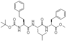 结构式 CAS# 868539-96-2, N-[(S)-2-(叔丁氧羰基氨基)-4-苯基丁酰基]-L-亮氨酰-L-苯丙氨酸甲酯