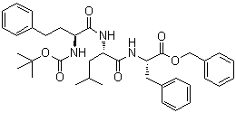 结构式 CAS# 868540-15-2, (alphaS)-alpha-[[叔丁氧羰基]氨基]苯丁酰基-L-亮氨酰基-L-苯丙氨酸苄酯