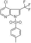 structure of CAS# 869335-74-0, 4-Chloro-1-[(4-methylphenyl)sulfonyl]-3-(trifluoromethyl)-1H-pyrrolo[2,3-b]pyridine