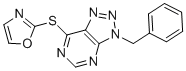 structure of CAS# 869853-70-3, 7-(2-Oxazolylthio)-3-(phenylmethyl)-3H-1,2,3-triazolo[4,5-d]pyrimidine;VAS 3947