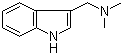 structure of CAS# 87-52-5, Gramine;N,N-Dimethyl-1H-indole-3-methanamine; 3-(Dimethylaminomethyl)indole