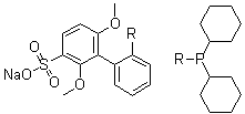 结构式 CAS# 870245-75-3, 2-(二环己基膦)-2',6'-二甲氧基联苯-3'-磺酸钠