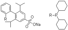 结构式 CAS# 870245-84-4, 2'-(二环己基膦)-2,6-二异丙基联苯-4-磺酸钠