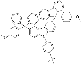 9-[4-(1,1-Dimethylethyl)phenyl]-3,6-bis[9-(4-methoxyphenyl)-9H-fluoren-9-yl]-9H-carbazole molecular structure (CAS 871018-07-4)