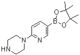 structure of CAS# 871125-86-9, 2-(Piperazin-1-yl)pyridine-5-boronic acid pinacol ester;1-(5-(4,4,5,5-Tetramethyl-1,3,2-dioxaborolan-2-yl)pyridin-2-yl)piperazine