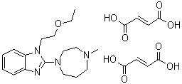 structure of CAS# 87233-62-3, Emedastine difumarate;1-(2-Ethoxyethyl)-2-(hexahydro-4-methyl-1H-1,4-diazepin-1-yl)-1H-benzimidazole (2E)-2-butenedioate (1:2); AL 3432A; Emadine; KB 2413; KG 2413; LY 188695; Rapimine