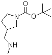 结构式 CAS# 872716-75-1, 3-[(甲基氨基)甲基]-1-吡咯烷甲酸叔丁酯