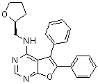 结构式 CAS# 873305-35-2, 5,6-二苯基-N-[[(2S)-四氢-2-呋喃基]甲基]呋喃并[2,3-d]嘧啶-4-胺; AIM 100