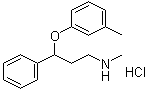 结构式 CAS# 873310-28-2, N-甲基-gamma-(3-甲基苯氧基)苯丙胺盐酸盐