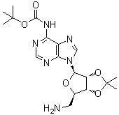 5'-Amino-5'-deoxy-N-[(1,1-dimethylethoxy)carbonyl]-2',3'-O-(1-methylethylidene)adenosine molecular structure (CAS 873556-45-7)