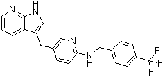 structure of CAS# 873786-09-5, PLX 647;[5-[(1H-Pyrrolo[2,3-b]pyridin-3-yl)methyl]pyridin-2-yl](4-trifluoromethylbenzyl)amine