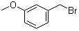 structure of CAS# 874-98-6, 3-Methoxybenzyl bromide;3-(Bromomethyl)-1-methoxyphenyl; 3-(Bromomethyl)anisole; 3-(Bromomethyl)phenyl methyl ether; 3-Methoxy-1-(bromomethyl)benzene; 3-(Bromomethyl)-1-methoxybenzene; 3-Methoxylbenzyl bromide; m-(Bromomethyl)anisole; m-Methoxybenzyl bromide