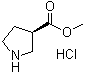 结构式 CAS# 874964-22-4, (3R)-3-吡咯烷羧酸甲酯盐酸盐