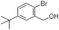 结构式 CAS# 875664-30-5, 2-溴-5-(叔丁基)苄醇; 2-溴-5-(叔丁基)苯甲醇
