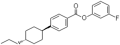 structure of CAS# 87592-61-8, 3-Fluorophenyl 4'-trans-propylcyclohexylbenzoate;trans-4-(4-Propylcyclohexyl)benzoic acid 3-fluorophenyl ester