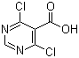 structure of CAS# 87600-98-4, 4,6-Dichloro-5-pyrimidinecarboxylic acid;4,6-Dichloropyrimidine-5-carboxylic acid
