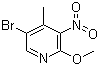 structure of CAS# 884495-14-1, 5-Bromo-2-methoxy-3-nitro-4-picoline;5-Bromo-2-methoxy-4-methyl-3-nitropyridine