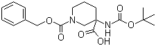 structure of CAS# 885270-31-5, 3-Boc-Amino-1-Cbz-piperidine-3-carboxylic acid