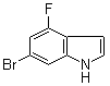 结构式 CAS# 885520-59-2, 6-溴-4-氟-1H-吲哚