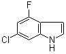 结构式 CAS# 885520-88-7, 6-氯-4-氟-1H-吲哚