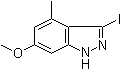 结构式 CAS# 885521-45-9, 3-碘-6-甲氧基-4-甲基-1H-吲唑