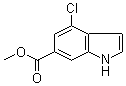 结构式 CAS# 885522-78-1, 4-氯-1H-吲哚-6-羧酸甲酯