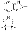 structure of CAS# 885698-95-3, 2-Methyl-2H-indazole-4-boronic acid pinacol ester;2-Methyl-4-(4,4,5,5-tetramethyl-[1,3,2]dioxaborolan-2-yl)-2H-indazole