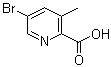 structure of CAS# 886365-43-1, 5-Bromo-3-methylpyridine-2-carboxylic acid