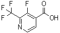 structure of CAS# 886510-09-4, 3-Fluoro-2-(trifluoromethyl)-4-pyridinecarboxylic acid