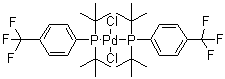 structure of CAS# 887919-36-0, Bis[di-(tert-butyl)(4-trifluoromethylphenyl)phosphine]palladium(II) dichloride