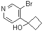 structure of CAS# 889687-37-0, 1-(3-Bromo-4-pyridinyl)cyclobutanol;1-(3-Bromopyridin-4-yl)cyclobutanol