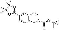 structure of CAS# 893566-72-8, N-Boc-1,2,3,4-tetrahydroisoquinoline-6-boronic acid pinacol ester;tert-Butyl 6-(4,4,5,5-tetramethyl-1,3,2-dioxaborolan-2-yl)-3,4-dihydroisoquinoline-2(1H)-carboxylate