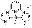 structure of CAS# 894102-11-5, Bromo[(2,6-pyridinediyl)bis(3-methyl-1-imidazolyl-2-ylidene)]nickel bromide