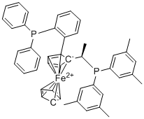 structure of CAS# 894771-25-6, (R)-(+)-1-[(R)-2-(2'-Diphenylphosphinophenyl)ferrocenyl]ethyldi(3,5-xylyl)phosphine;(1S)-1-[(1R)-1-[Bis(3,5-dimethylphenyl)phosphino]ethyl]-2-[2-(diphenylphosphino)phenyl]ferrocene