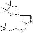 结构式 CAS# 894807-98-8, 1-([2-(三甲基硅基)乙氧基]甲基)-1H-吡唑-4-硼酸频哪醇酯
