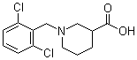 结构式 CAS# 896051-74-4, 1-[(2,6-二氯苯基)甲基]-3-哌啶甲酸