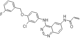 structure of CAS# 897383-62-9, N-[4-[[3-Chloro-4-[(3-fluorophenyl)methoxy]phenyl]amino]-6-quinazolinyl]-2-propenamide;N-[4-[[3-Chloro-4-[(3-fluorobenzyl)oxy]phenyl]amino]quinazolin-6-yl]acrylamide; ALS 1306; AST 1306; AST 6