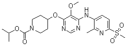 4-[[6-[(6-Methylsulfonyl-2-methylpyridin-3-yl)amino]-5-methoxypyrimidin-4-yl]oxy]piperidine-1-carboxylic acid isopropyl ester molecular structure (CAS 897732-93-3)