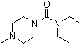 structure of CAS# 90-89-1, Diethylcarbamazine;Ditrazine base; Ethodryl; N,N-Diethyl-4-methyl-1-piperazinecarboxamide; Notezine; RP 3799; Spatonin