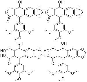 结构式 CAS# 9000-55-9, 鬼臼树脂; 鬼臼脂