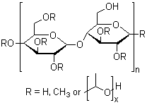 structure of CAS# 9004-65-3, Hydroxypropyl methyl cellulose;(Hydroxypropyl)methyl cellulose