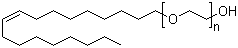 structure of CAS# 9004-98-2, Triethylene glycol oleyl ether;Polyethylene glycol monooleyl ether; Polyethylene glycol oleyl ether; Trycol OAL 23; Unitol 0-100; Volpo 015; Volpo 10; Volpo 20; Volpo 3; Volpo N 10; Volpo N 3; Volpo N 5; Volpo O 5