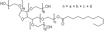 structure of CAS# 9005-64-5, Tween 20 ;Polyoxyethylene sorbitan monolaurate