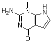 2-氨基-1,7-二氢-1-甲基-4H-吡咯并[2,3-d]嘧啶-4-酮分子结构 (CAS 90065-75-1)